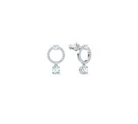Swarovski Attract Hoop Earrings, Circle, White, Rhodium Plated