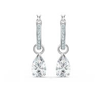 Swarovski Attract Mini Hoop Pierced Earrings with Pear Shaped clear cu