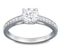 Swarovski , Attract Ring Pavé White Rhodium ,White female, Sizes: ONE SIZE