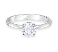Swarovski Attract Ring, Women's Ring with a Round White Crystal and a Rhodium Plated Setting, Size 60, a Part of the Attract Collection
