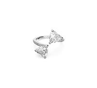 Swarovski Attract Soul ring, Heart, White, Rhodium plated, 52