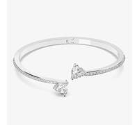 Swarovski Attract Soul bangle, Heart, White, Rhodium plated, M