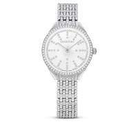 Swarovski Attract Watch, Swiss Made with White Pavé Crystal Encrusted Silver-Tone Face and Stainless Steel Bracelet, from The Attract Collection