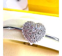 Swarovski Hyperbola White Heart Rhodium Plated Bangle