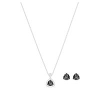 Swarovski Begin Set Jewelry, Trilliante size, Black, Rhodium plated metal, One size, Metal, No gem, One size, Metal, No Gemstone