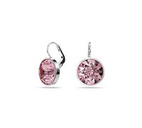 Swarovski Bella Drop Earrings, Pink Round-Cut Crystals in a Rhodium-Finished Setting, Part of the Swarovski Bella Collection