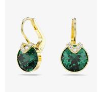 Swarovski Bella Gold Tone Plated Green Crystal V Drop Earrings 5735389