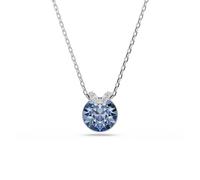 Swarovski Bella Silver Tone & Blue Crystal V-Shaped Pendant