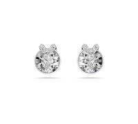 Swarovski Bella Stud Earrings, Round Cut, Pavé, White, Rhodium Plated