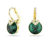 Swarovski Bella V Drop Earrings, Green Round-Cut Crystals in a Gold-Tone Finished Setting, Part of the Swarovski Bella Collection