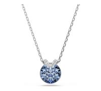 Swarovski Bella V Pendant Necklace, Blue Round-Cut Crystal in a Rhodium-Finished Setting, Part of the Bella Collection