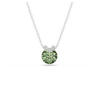 Swarovski Bella V Pendant Necklace, Green and Clear Round-Cut Crystals in a Rhodium-Finished Setting, Part of the Bella Collection