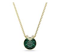 Bella V pendant, Round cut, Green, Gold-tone plated