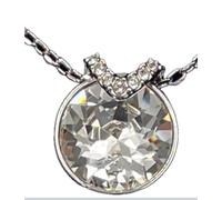 Swarovski Bella V Pendant Necklace Round White Crystal Rhodium Plated 5535526