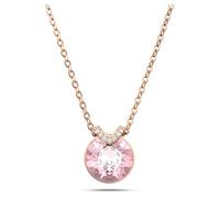 Swarovski Jewellery Swarovski Bella V Round Cut Pink Crystal Rose Gold Tone Necklace 1cm, 38-43cm