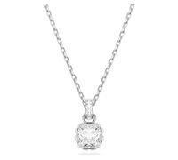 Swarovski Birthstone Rhodium Plated White Square Cut April Pendant 5651704 - Crystal / Rhodium Plated