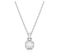 Swarovski Birthstone pendant, Square cut, April, White, Rhodium plated