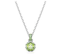 Swarovski Birthstone pendant, Square cut, August, Green, Rhodium plated
