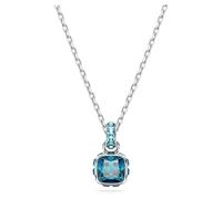 Swarovski Birthstone Rhodium Plated Blue Square Cut December Pendant 5651707 - Crystal / Rhodium Plated