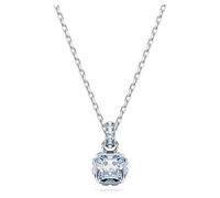Swarovski Birthstone Rhodium Plated Blue Square Cut March Pendant 5651794 - Crystal / Rhodium Plated
