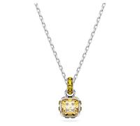 Swarovski Birthstone pendant, Square cut, November, Yellow, Rhodium plated