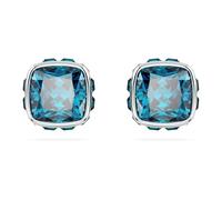 Swarovski Birthstone Rhodium Plated Blue Square Cut December Stud Earrings 5660796 - Crystal / Rhodium Plated