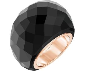 Swarovski Black Finish Rose Gold Tone Ring Size N