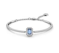 Swarovski Blue Crystal Bangle, Octagon Cut Blue Crystal in a Rhodium Plated Setting, from the Millenia Collection