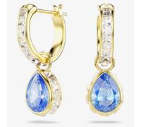 Swarovski Chroma 18ct Yellow Gold Plated Pear Cut Blue Drop Earrings 5757815