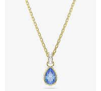 Swarovski Chroma 18ct Yellow Gold Plated Pear Cut Blue Pendant 5757786