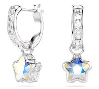 Swarovski Chroma Silver Mixed Cuts Star White Drop Earrings