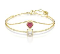 Swarovski Chroma bangle, Heart, Red, Gold-tone plated
