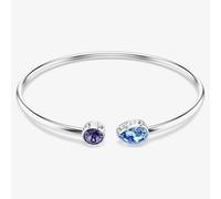 Swarovski Chroma bangle, Mixed cuts, Multicolored, Rhodium plated