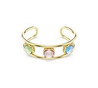 Swarovski Chroma cuff, Cushion cut, Multicolored, Gold-tone plated, S