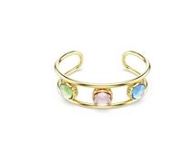Swarovski Chroma cuff, Cushion cut, Multicolored, Gold-tone plated, M