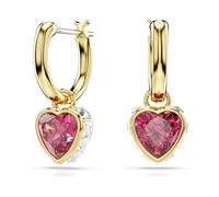 Swarovski Chroma Gold Red Heart Drop Earrings