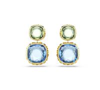 Swarovski Jewellery Swarovski Chroma Cushion Cut Multicoloured Gold Tone Drop Earrings 2.3 x 1.3cm