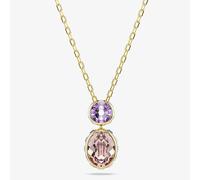 Swarovski Chroma Pendant, Mixed Cuts, Multicolored, Gold-Tone Plated