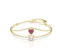 Swarovski Chroma bangle, Heart, Red, Gold-tone plated
