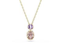 Swarovski Chroma Pendant, Mixed Cuts, Multicolored, Gold-Tone Plated