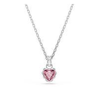 Swarovski Chroma Pendant, Mixed Cuts, Pink, Rhodium Plated