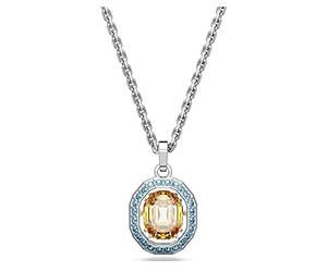 Swarovski Chroma pendant, Octagon cut, Multicoloured, Rhodium plated