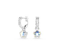 Swarovski Chroma Silver Mixed Cuts Star White Drop Earrings