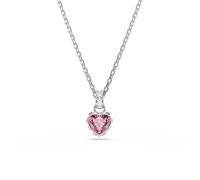 Swarovski Chroma Silver Pink Mixed Cuts Heart Necklace