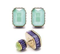 SWAROVSKI Chroma stud earrings Octagon cut Multicoloured Gold plated 5641406