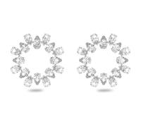 Swarovski Circular Earrings, White Crystal Earrings in a Rhodium Plated Setting, from the Millenia Collection