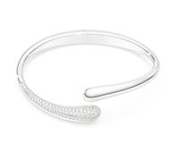 Swarovski Classica bangle, Intertwining, Round cut, White, Sterling silver