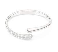 Swarovski Classica bangle, Intertwining, Round cut, White, Sterling silver