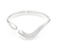 Swarovski Classica bangle, Open, Round cut, White, Sterling silver