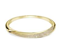 Swarovski Classica bangle, Round cut, White, Sterling silver, 18K gold finish